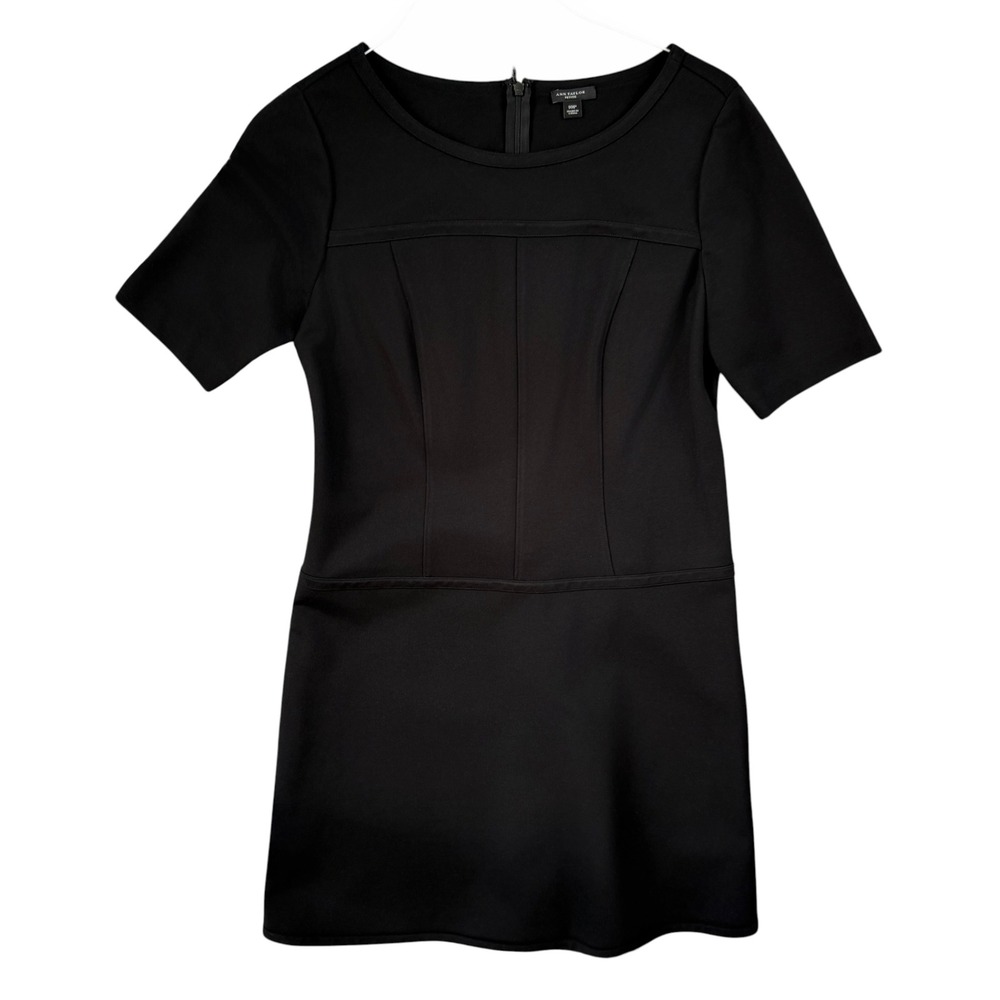 Ann Taylor Petite Black Short Sleeve Dress 10P